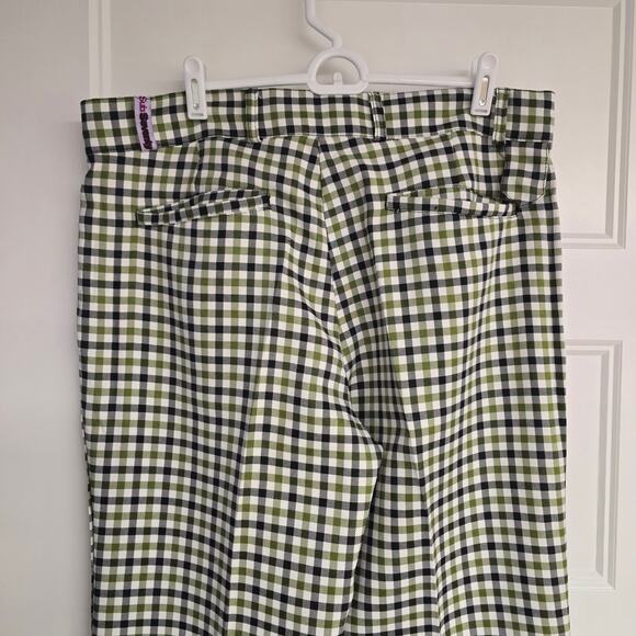 Men's Sub 70 Seventy Green & Black Check Golf Pants Trousers - Size 36 - Picture 7 of 9